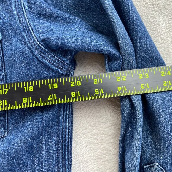 Vintage Carhartt Mens Denim Shirt Small Snap Pearl Blue Long Sleeve Western - Picture 8 of 16